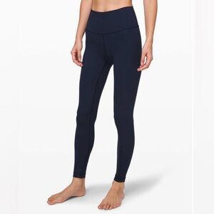 lululemon High Rise Wunder Under *Brushed Luxstreme TRUE NAVY